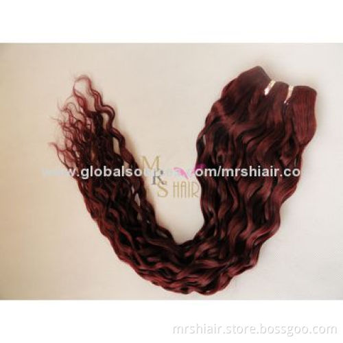 24-Inch Color 99J Water Wave Malaysian Hair Weave